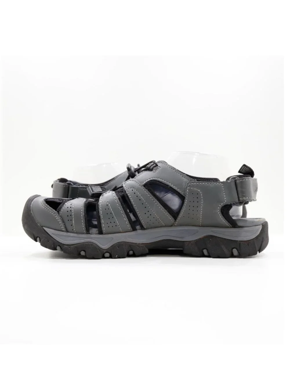 Eddie Bauer Stewart Gray Leather Fisherman Sandals - Men's 11